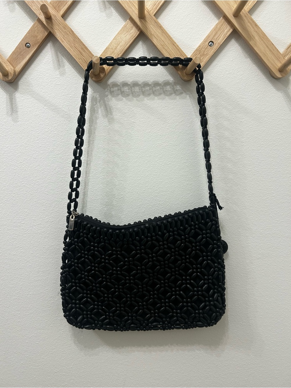 The Sak Black Beaded Shoulder Bag